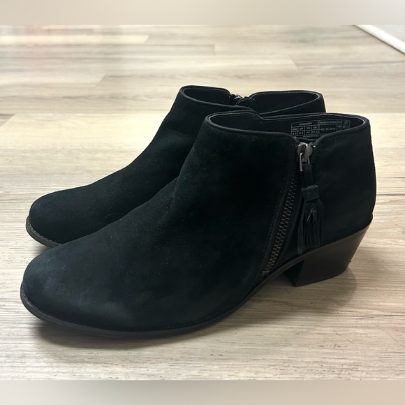 Vionic Boots Womens 9 Serena Ankle Bootie Black Casual Comfort Block Heel Tassel - Picture 2 of 14
